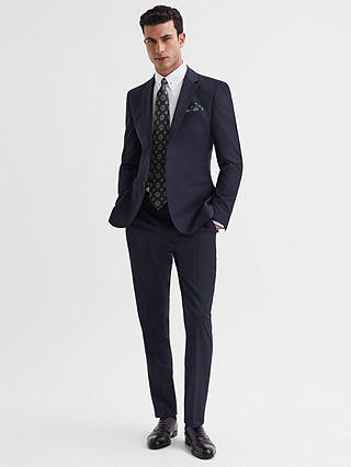 Reiss Hope Modern Fit Wool Blend Travel Suit Trousers, Navy