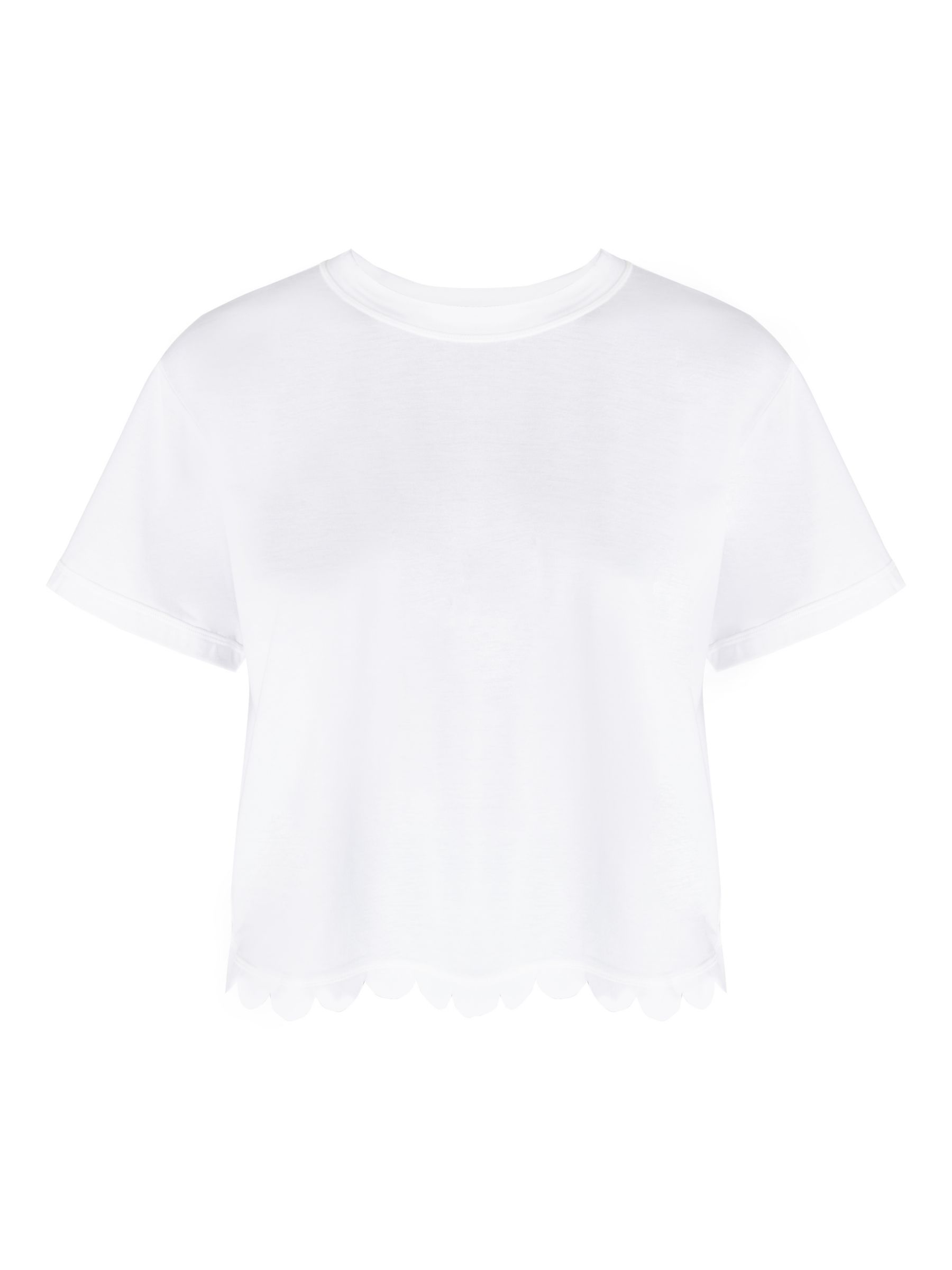 Sweaty Betty Scallop Edge Tee, White at John Lewis & Partners