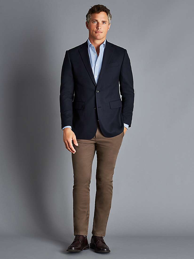 Buy Charles Tyrwhitt Regular Fit Wool Proper Blazer, Navy Online at johnlewis.com