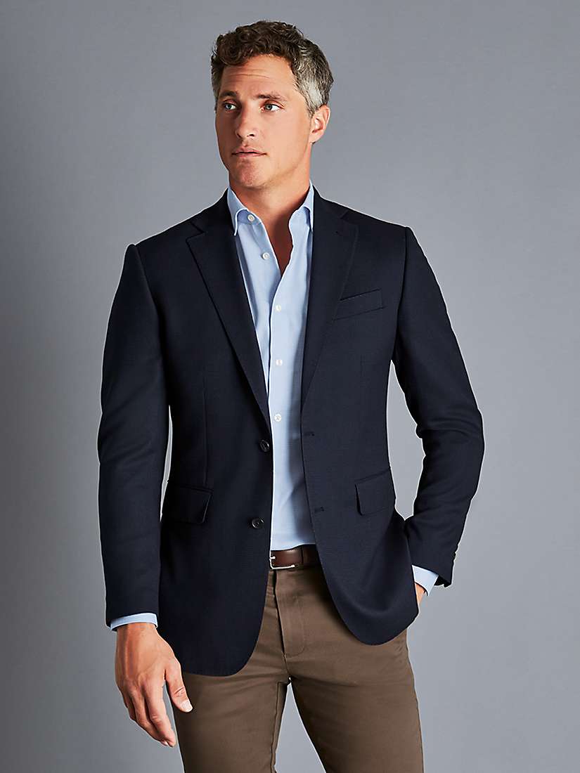 Buy Charles Tyrwhitt Regular Fit Wool Proper Blazer, Navy Online at johnlewis.com