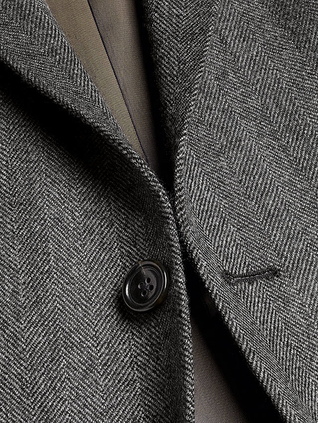 Charles Tyrwhitt Classic Fit Herringbone Wool Texture Blazer, Dark Grey
