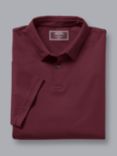 Charles Tyrwhitt Smart Jersey Short Sleeve Polo, Wine Red