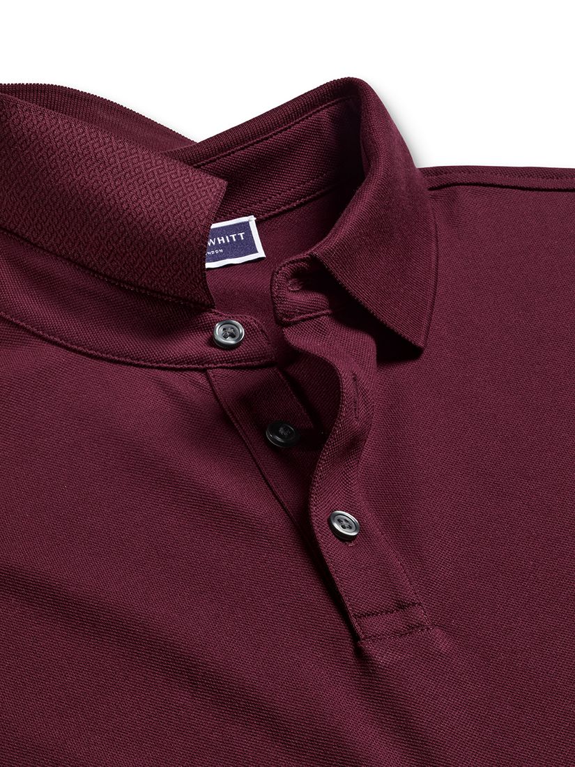Charles Tyrwhitt Pique Cotton Polo Shirt, Wine Red, L
