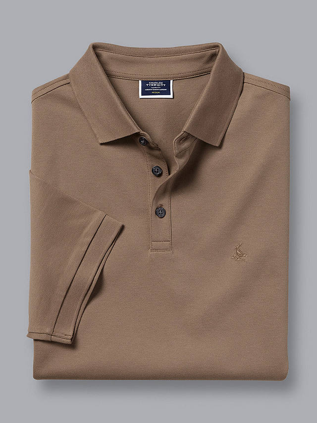 Charles Tyrwhitt Pique Polo Shirt, Camel