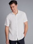 Charles Tyrwhitt Short Sleeve Pure Linen Shirt, White