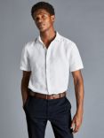 Charles Tyrwhitt Short Sleeve Pure Linen Shirt, White