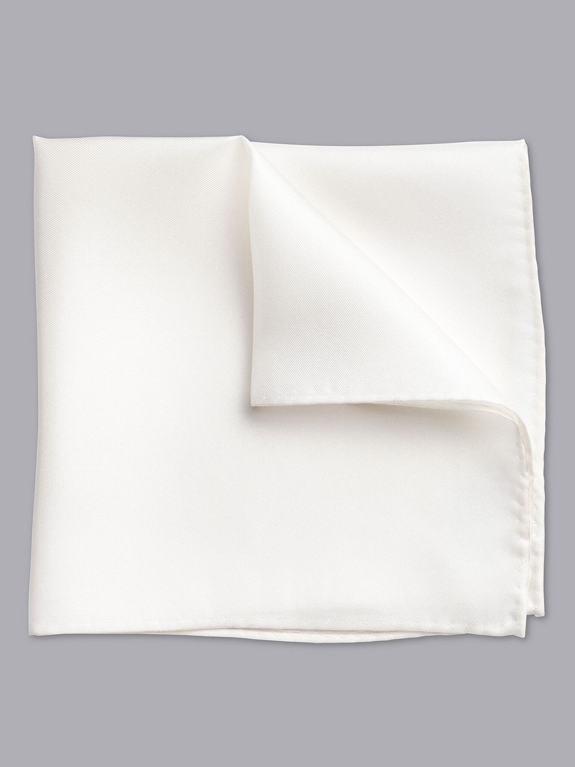 Charles Tyrwhitt Silk Pocket Square, White, One Size