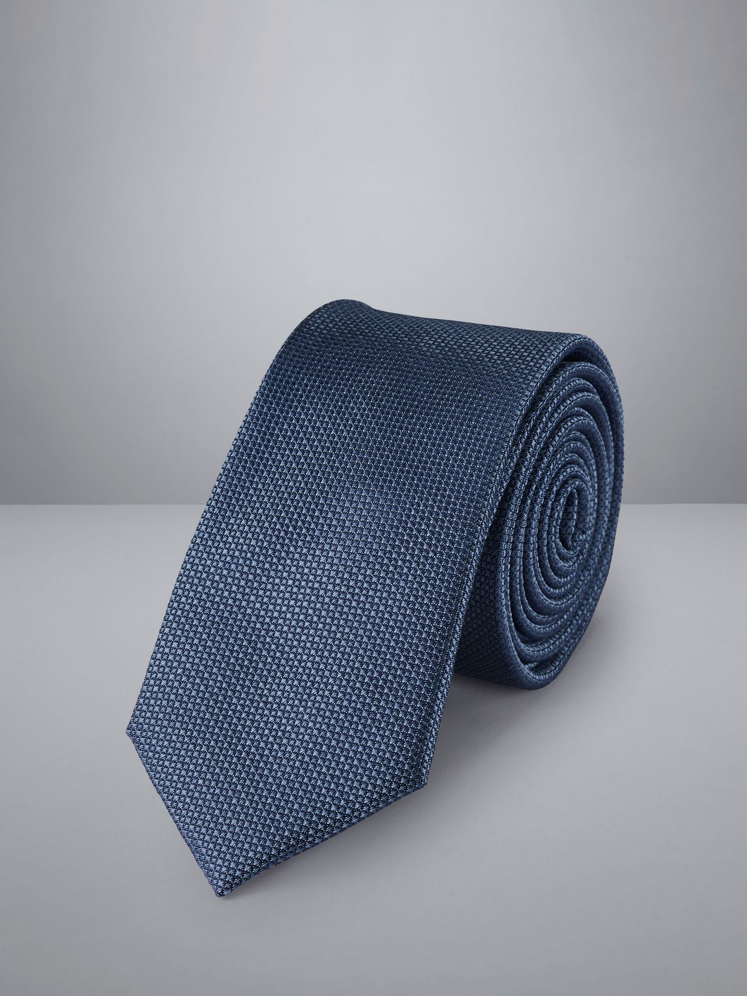 Charles Tyrwhitt Stain Resistant Textured Silk Tie, Steel Blue, One Size