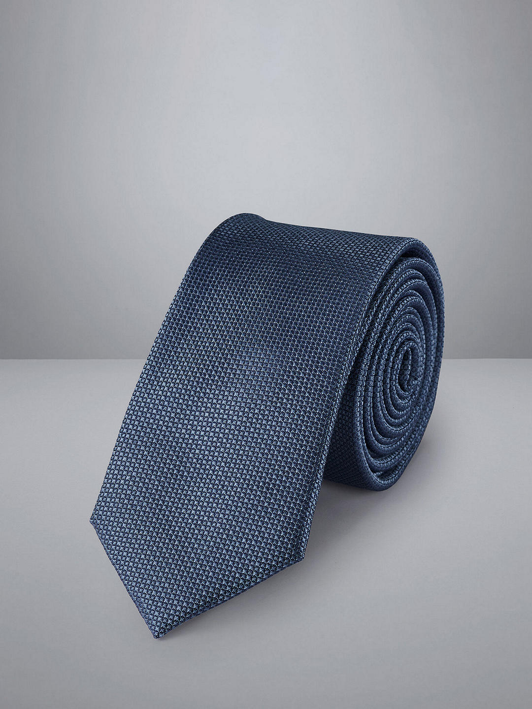 Charles Tyrwhitt Stain Resistant Textured Silk Tie, Steel Blue