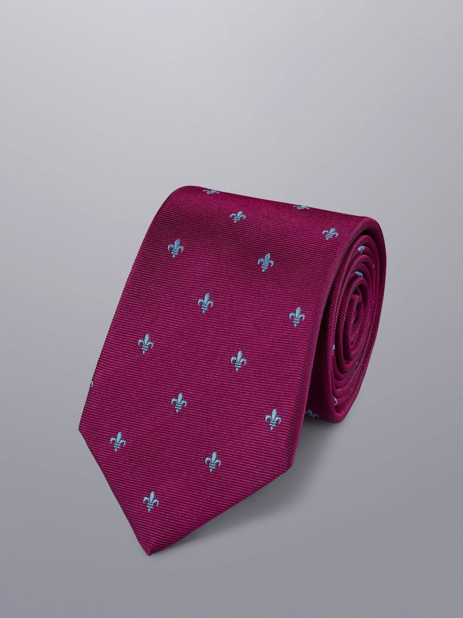 Charles Tyrwhitt Fleur-de-Lys Silk Tie, Blackberry, One Size