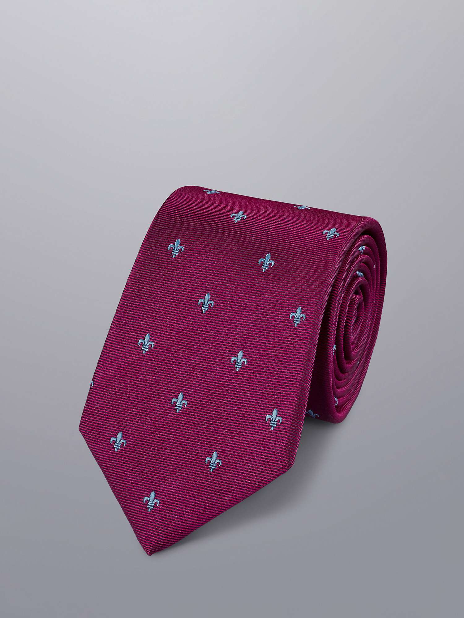 Buy Charles Tyrwhitt Fleur-de-Lys Silk Tie, Blackberry Online at johnlewis.com