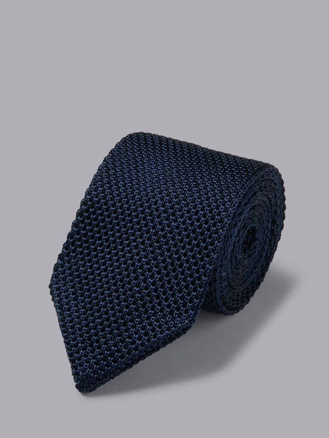 Charles Tyrwhitt Silk Knit Slim Tie Navy at John Lewis Partners