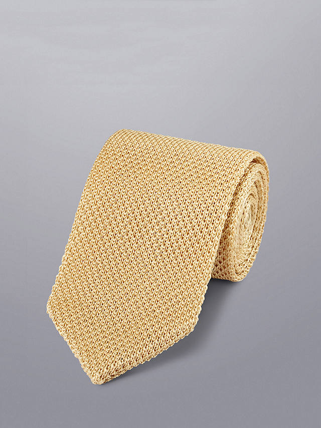 Charles Tyrwhitt Silk Knit Slim Tie, Tan