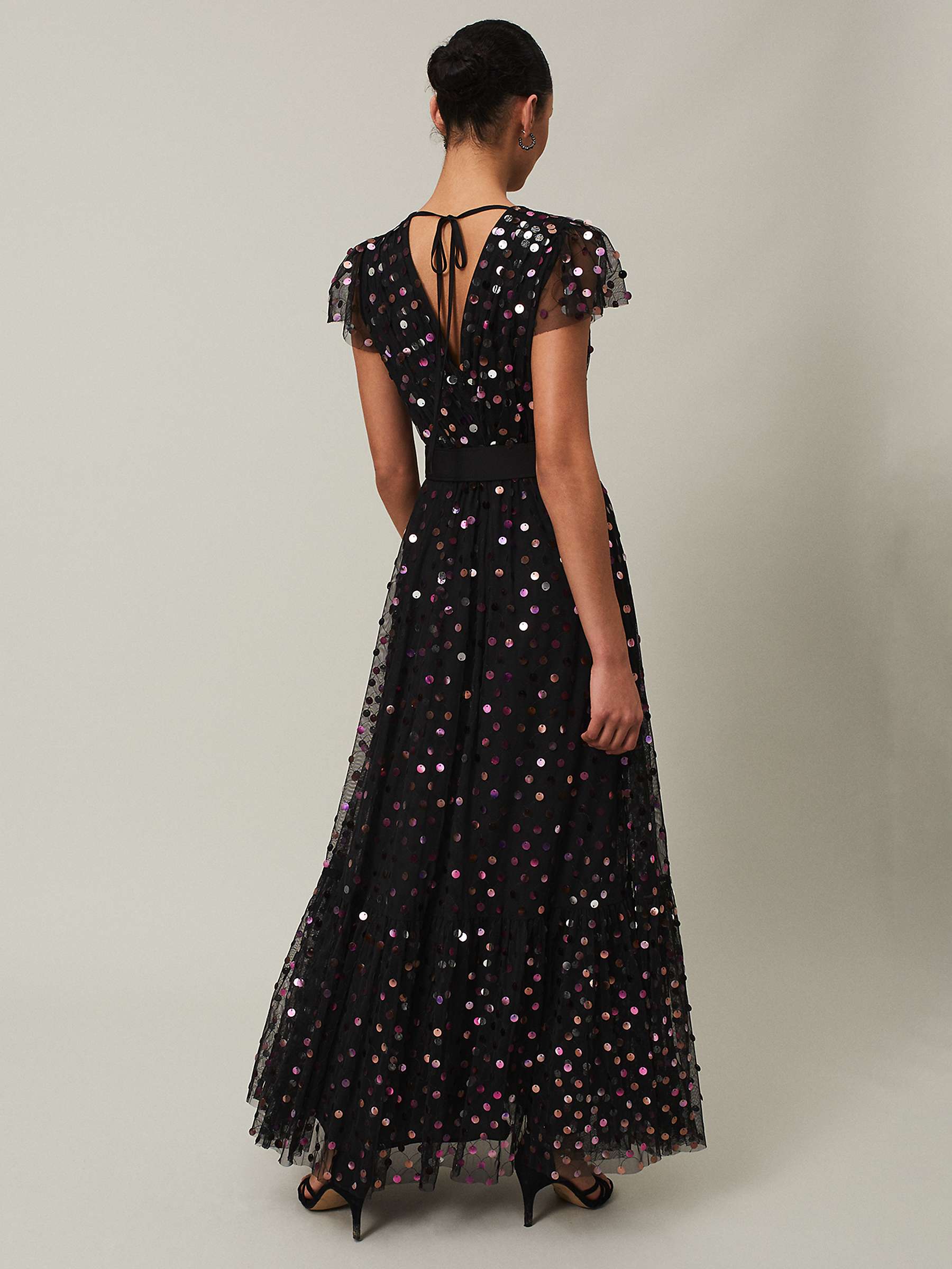 Buy Phase Eight Loren Sequin Flared Maxi Dress, Black/Multi Online at johnlewis.com