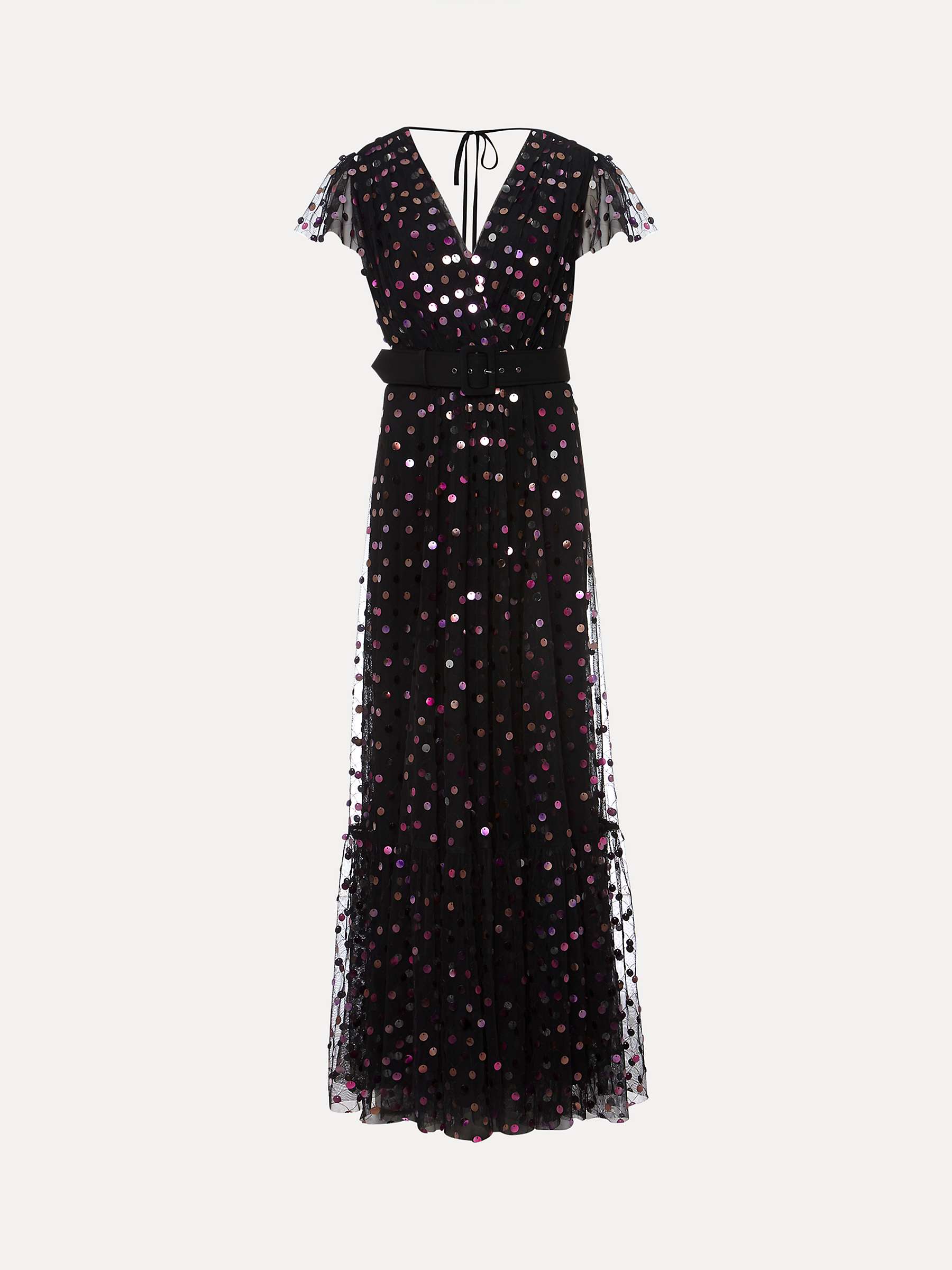 Buy Phase Eight Loren Sequin Flared Maxi Dress, Black/Multi Online at johnlewis.com