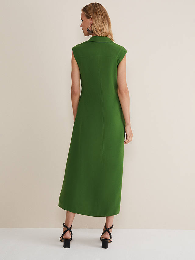 Phase Eight Janine Plain A-Line Maxi Dress, Green at John Lewis & Partners