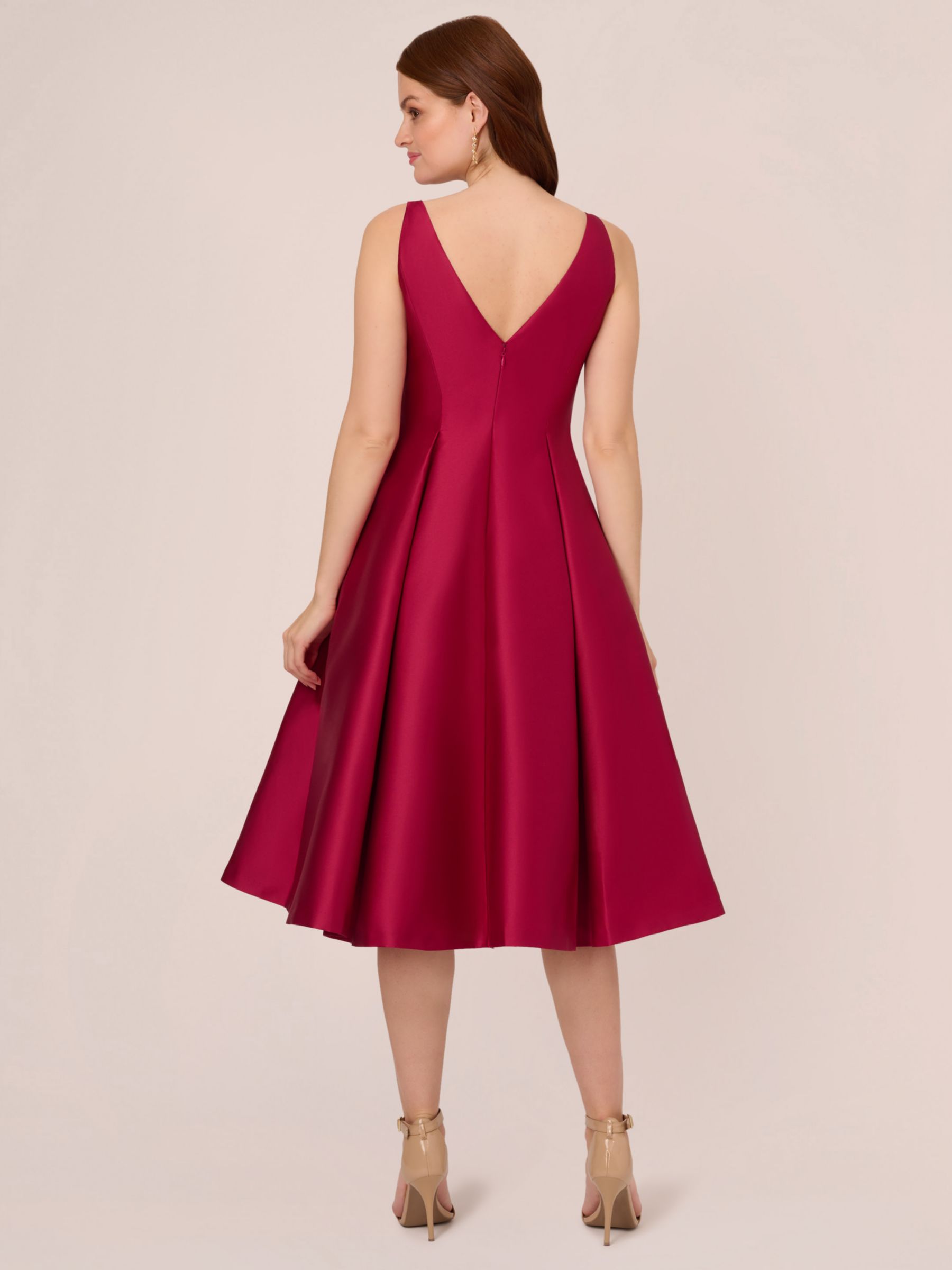 Adrianna Papell Sleeveless Cocktail Dress Red Plum at John Lewis