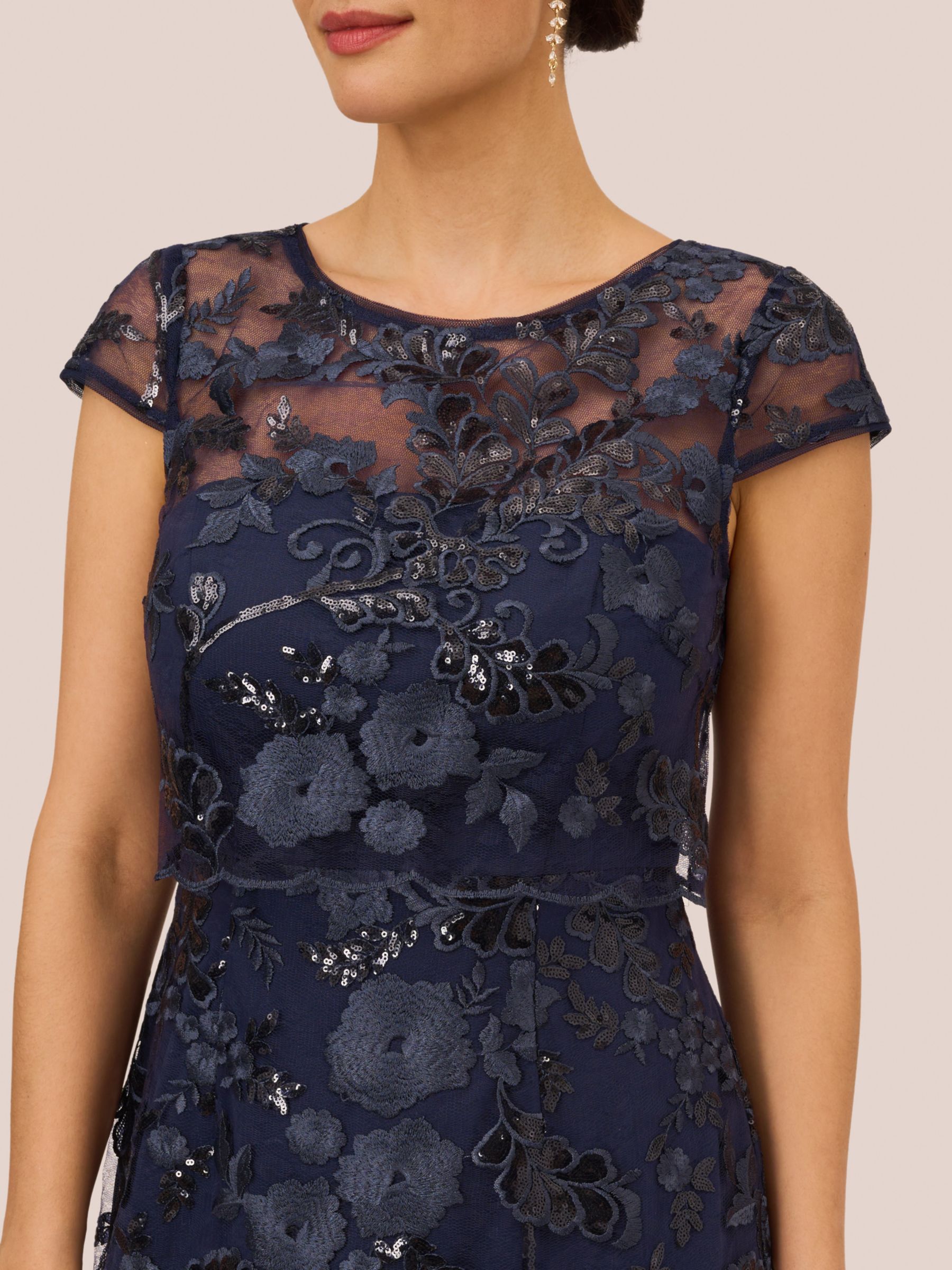 Adrianna Papell Sequin Popover Mini Dress Navy