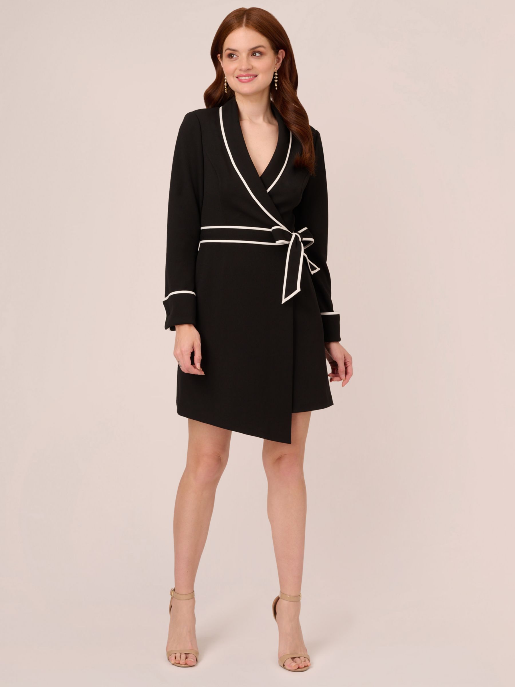 Buy Adrianna Papell Tipped Tuxedo Mini Dress, Blavk/Ivory Online at johnlewis.com