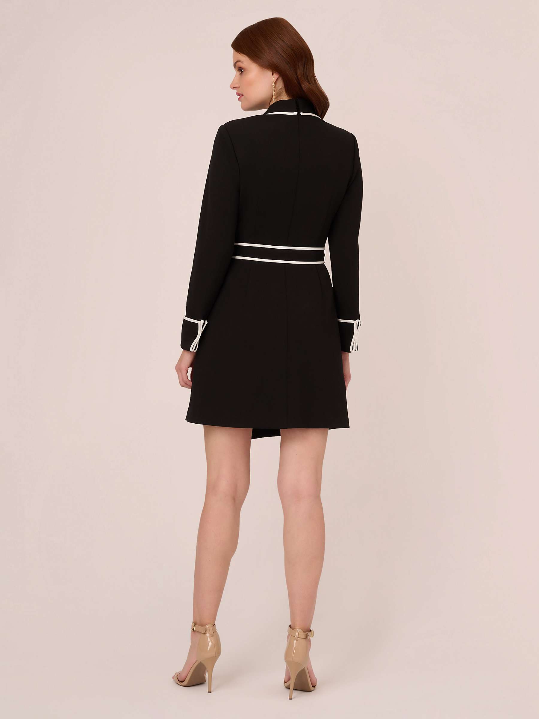Buy Adrianna Papell Tipped Tuxedo Mini Dress, Blavk/Ivory Online at johnlewis.com