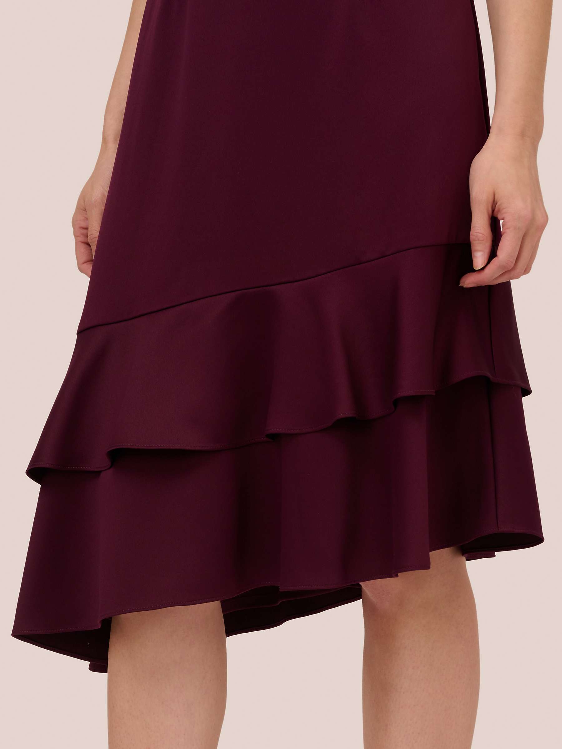 Buy Adrianna Papell Satin Crepe Halterneck Dress, Bordeaux Glow Online at johnlewis.com