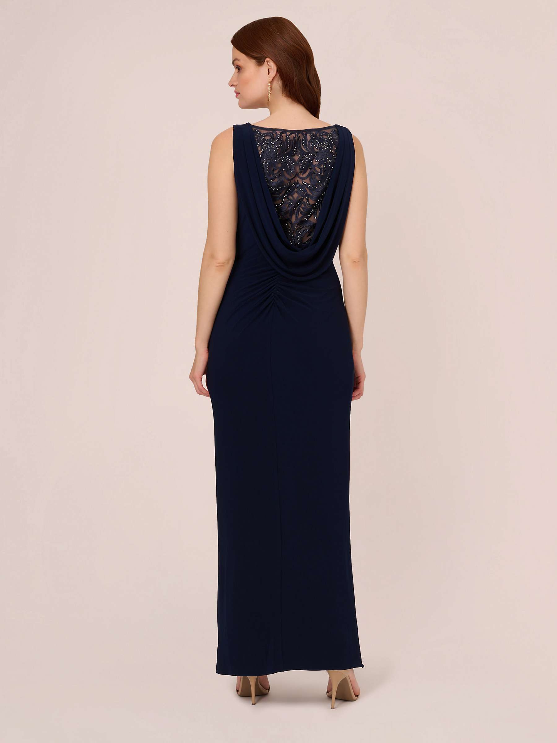 Buy Adrianna Papell Embellished Back Jersey Dress, Midnight Online at johnlewis.com