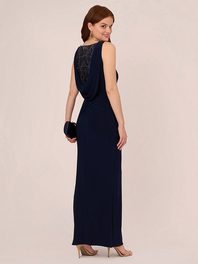 Adrianna Papell Embellished Back Jersey Dress, Midnight