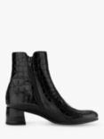 Gabor Abbey Leather Croc Effect Ankle Boots