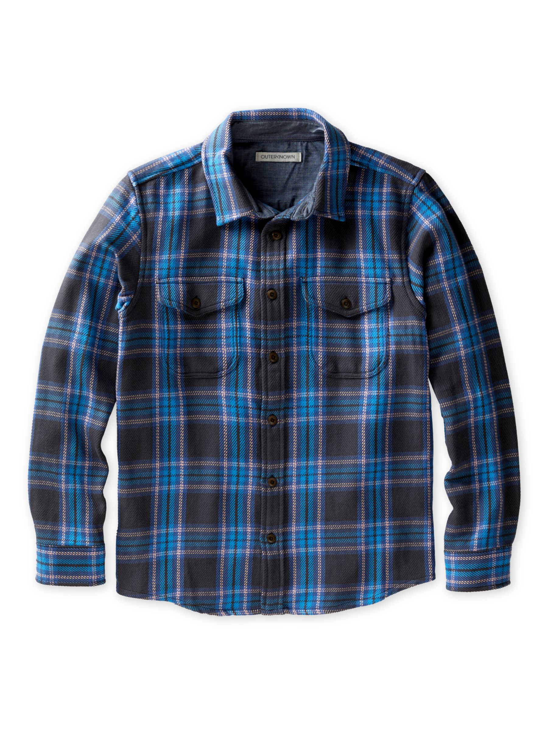 Outerknown Soft Sustainable Check Shirt, Shadow High Valley at John ...