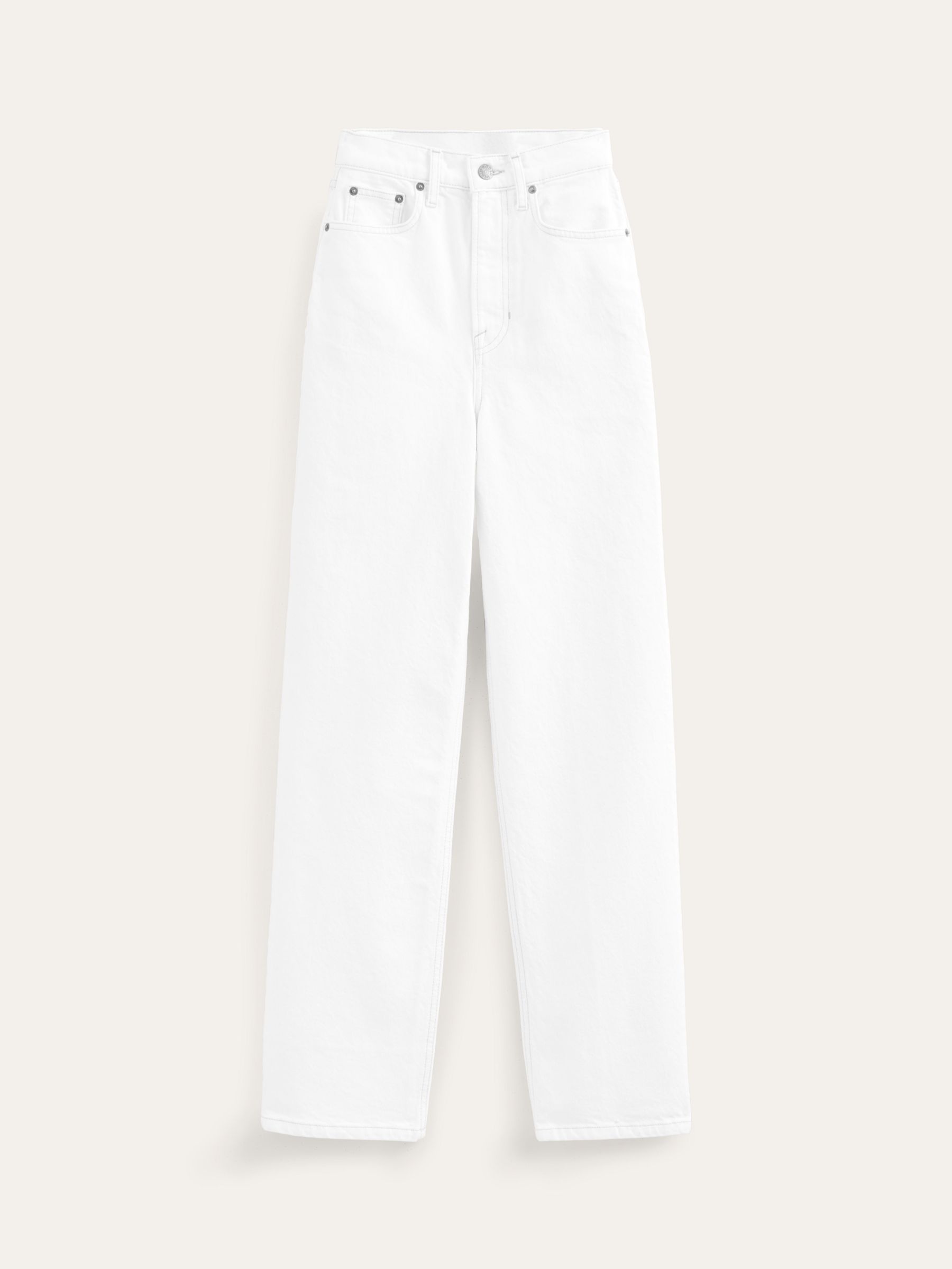 Boden High Rise Straight Leg Jeans, White, W31/L32