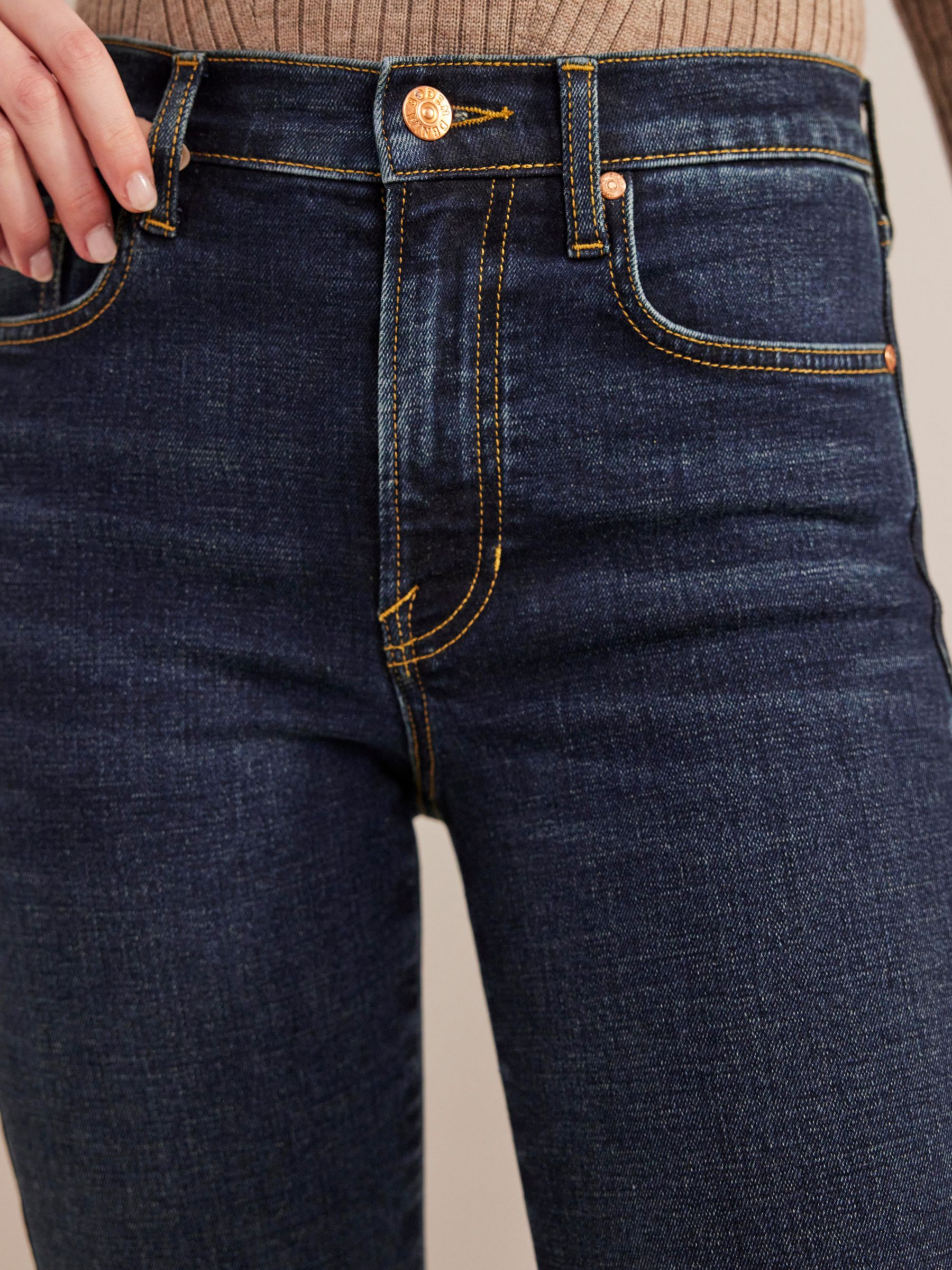 Boden Mid Rise Slim Fit Cigarette Jeans, Indigo Wash at John Lewis &  Partners