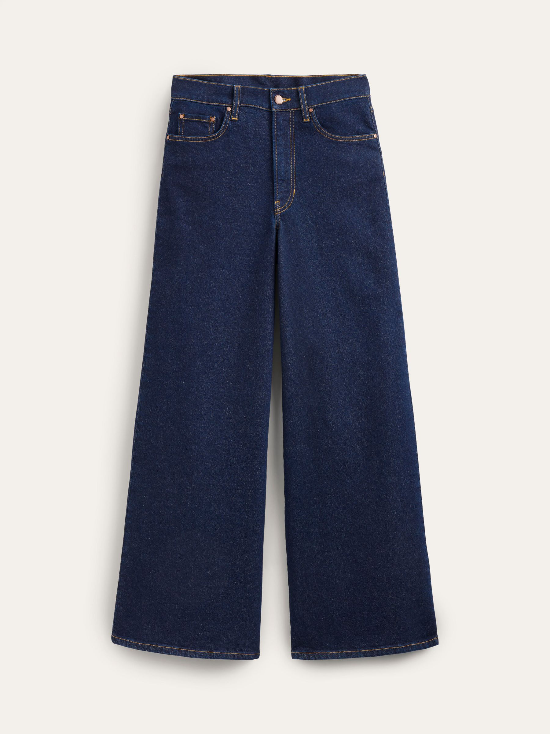 Boden High Rise Wide Leg Jeans, Indigo, W28/L32