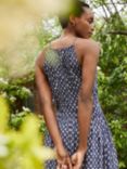 Baukjen Sarai Woodblock Print Maxi Dress, Indigo/Multi