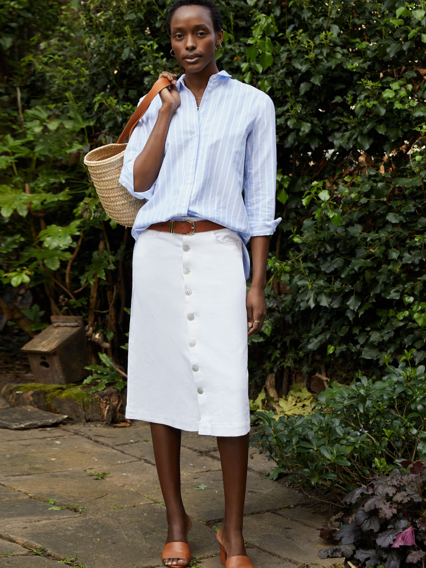 Baukjen Lou Denim Skirt, Soft White