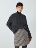 Theory Houndstooth Wool Mini Skirt, Mink/Multi