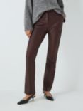 Theory Slim Fit Leather Trousers, Malbec
