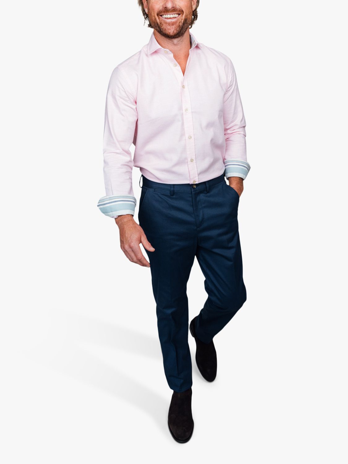 KOY Luxury Cotton Cashmere Blend Shirt, Mid Pink, S