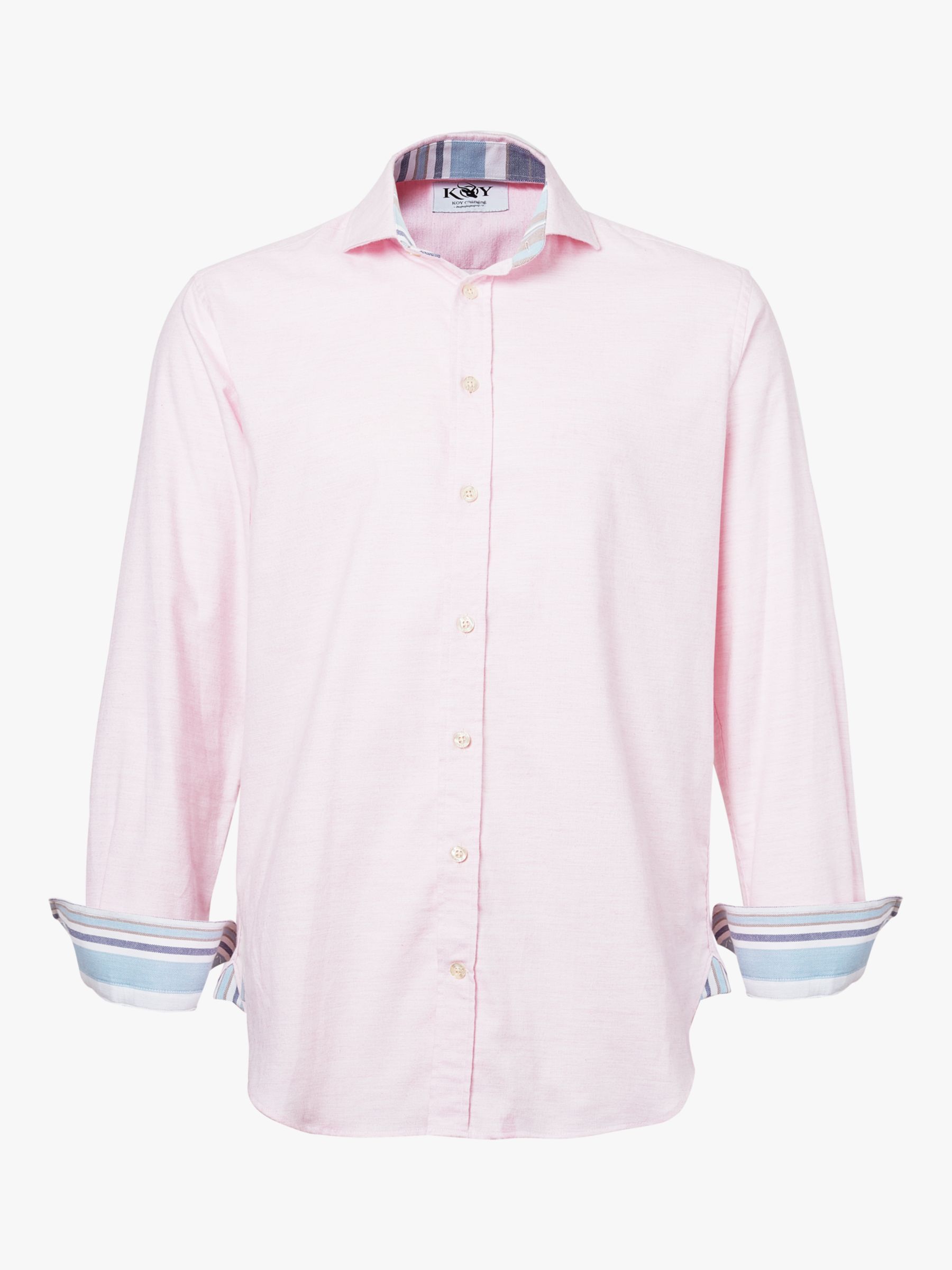 KOY Luxury Cotton Cashmere Blend Shirt, Mid Pink, XXL