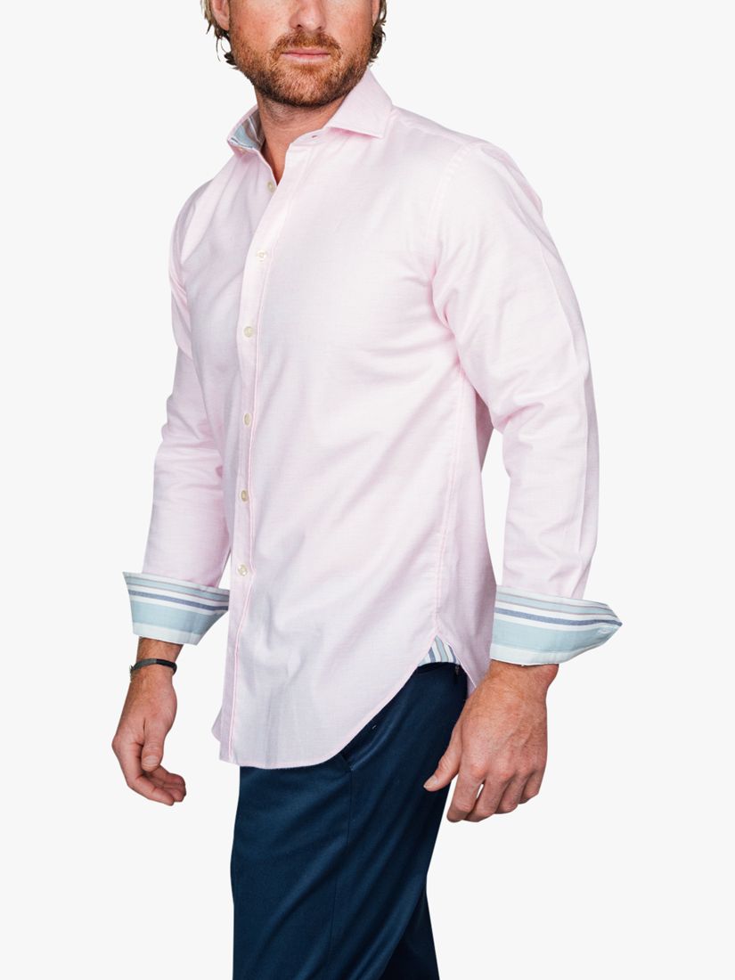 KOY Luxury Cotton Cashmere Blend Shirt, Mid Pink, S