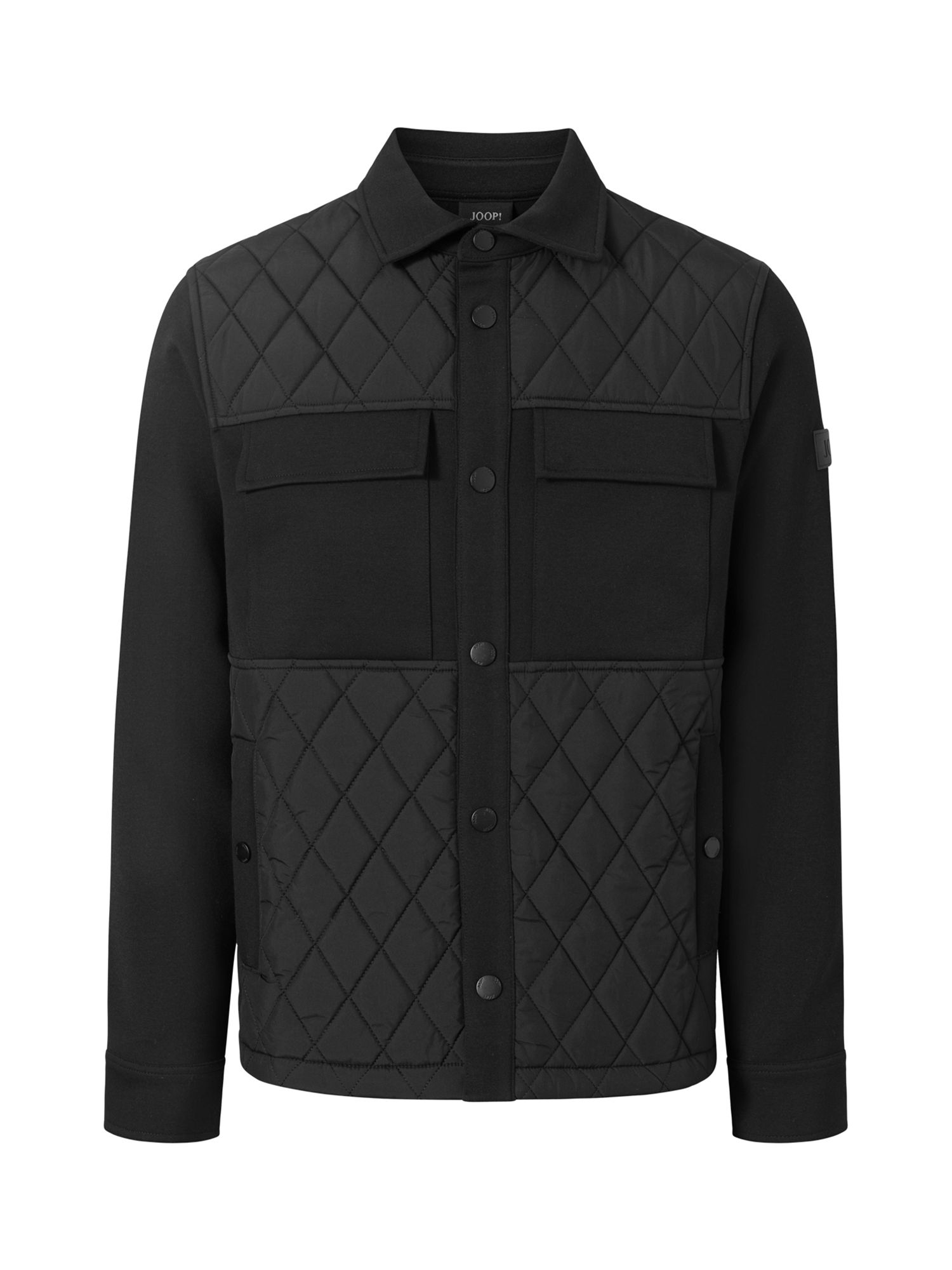JOOP! Quilted Padded Jersey Jacket, Black at John Lewis & Partners