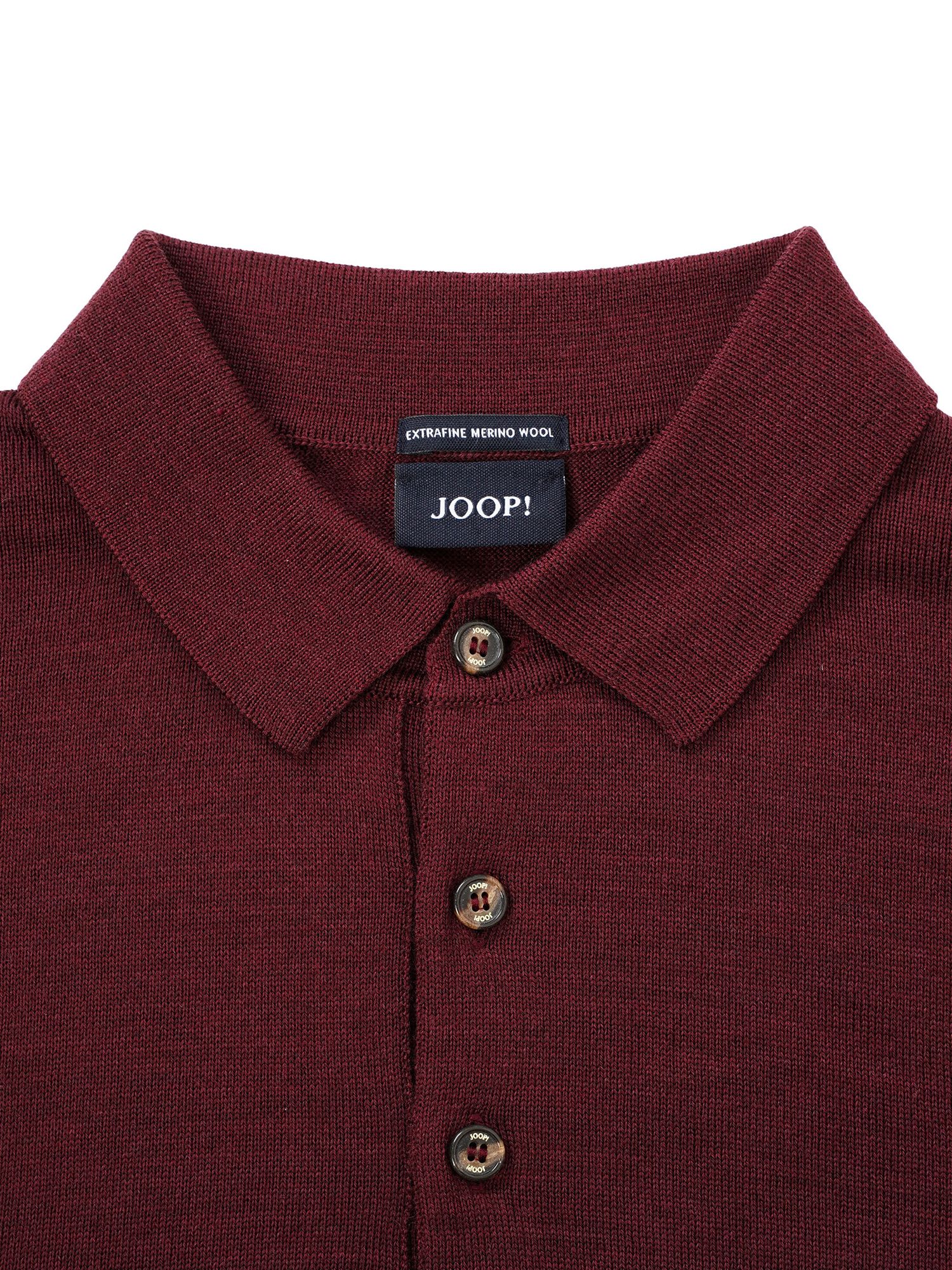 JOOP! Dondo Wool Knitted Jumper, Dark Red, L