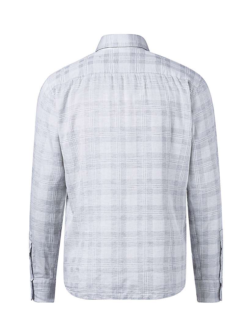 Buy JOOP! Cotton Blend Check Shirt, Silver Online at johnlewis.com