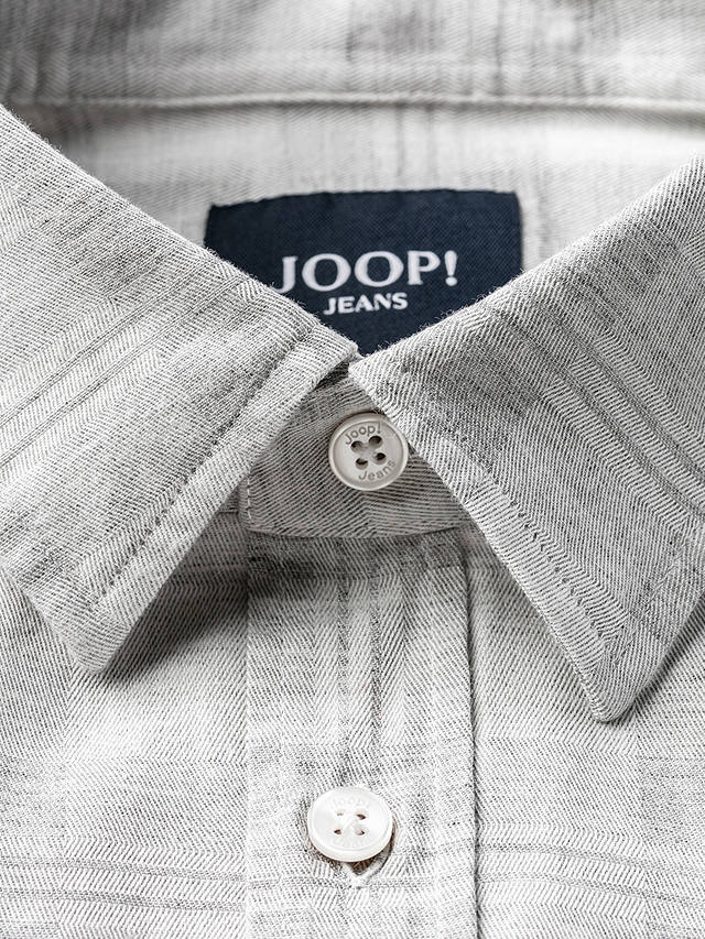 JOOP! Cotton Blend Check Shirt, Silver