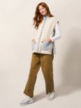 White Stuff Cable Knit Cardigan, Natural/Multi