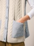 White Stuff Cable Knit Cardigan, Natural/Multi