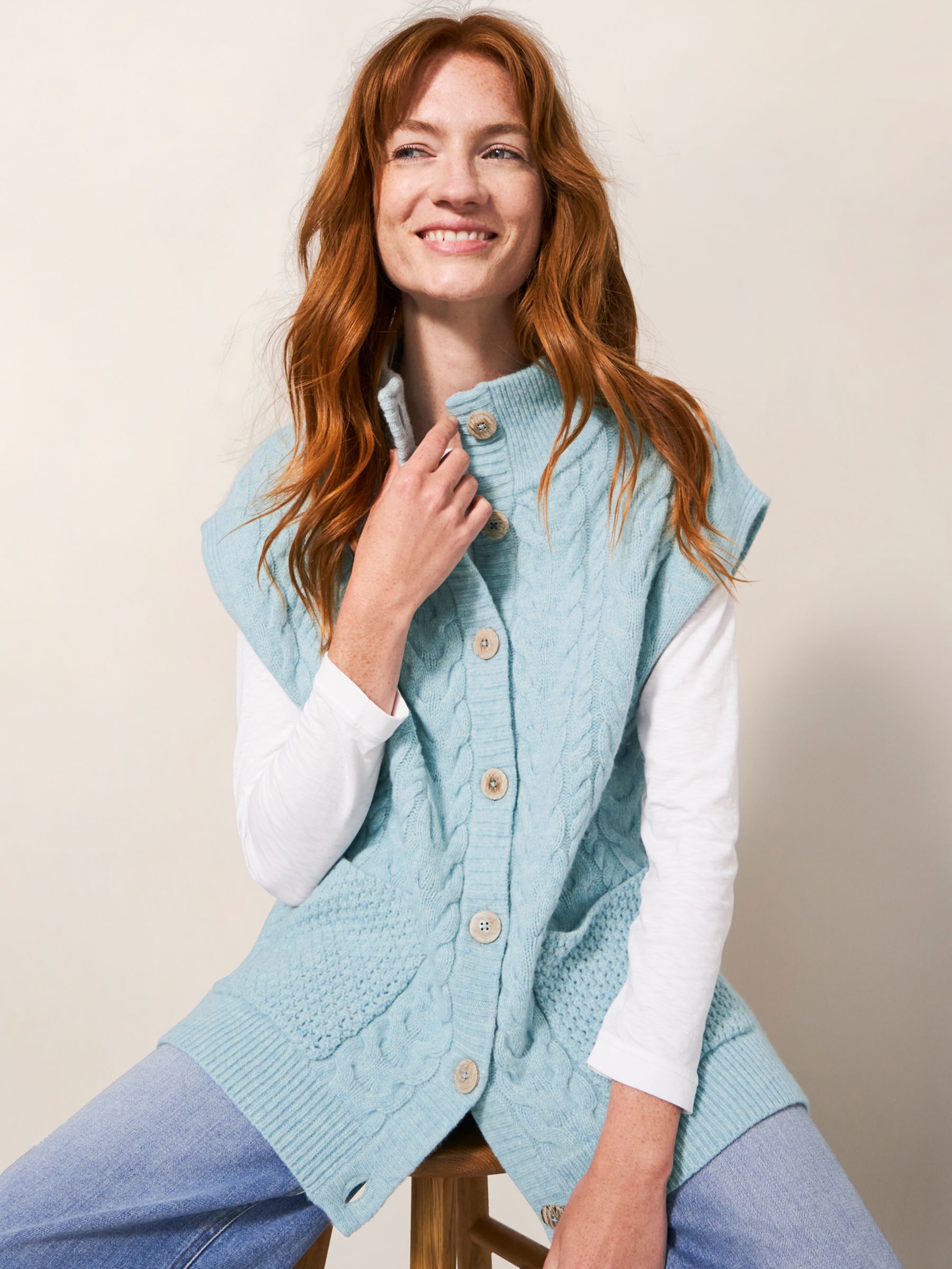 Buy White Stuff Cable Knit Cardigan Online at johnlewis.com