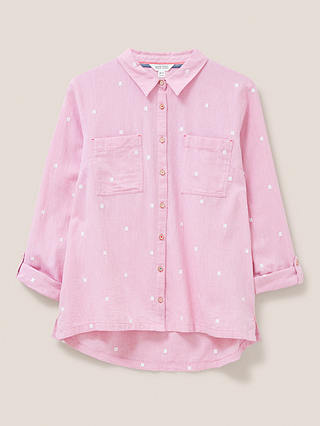 White Stuff Sophie Organic Cotton Shirt, Pink