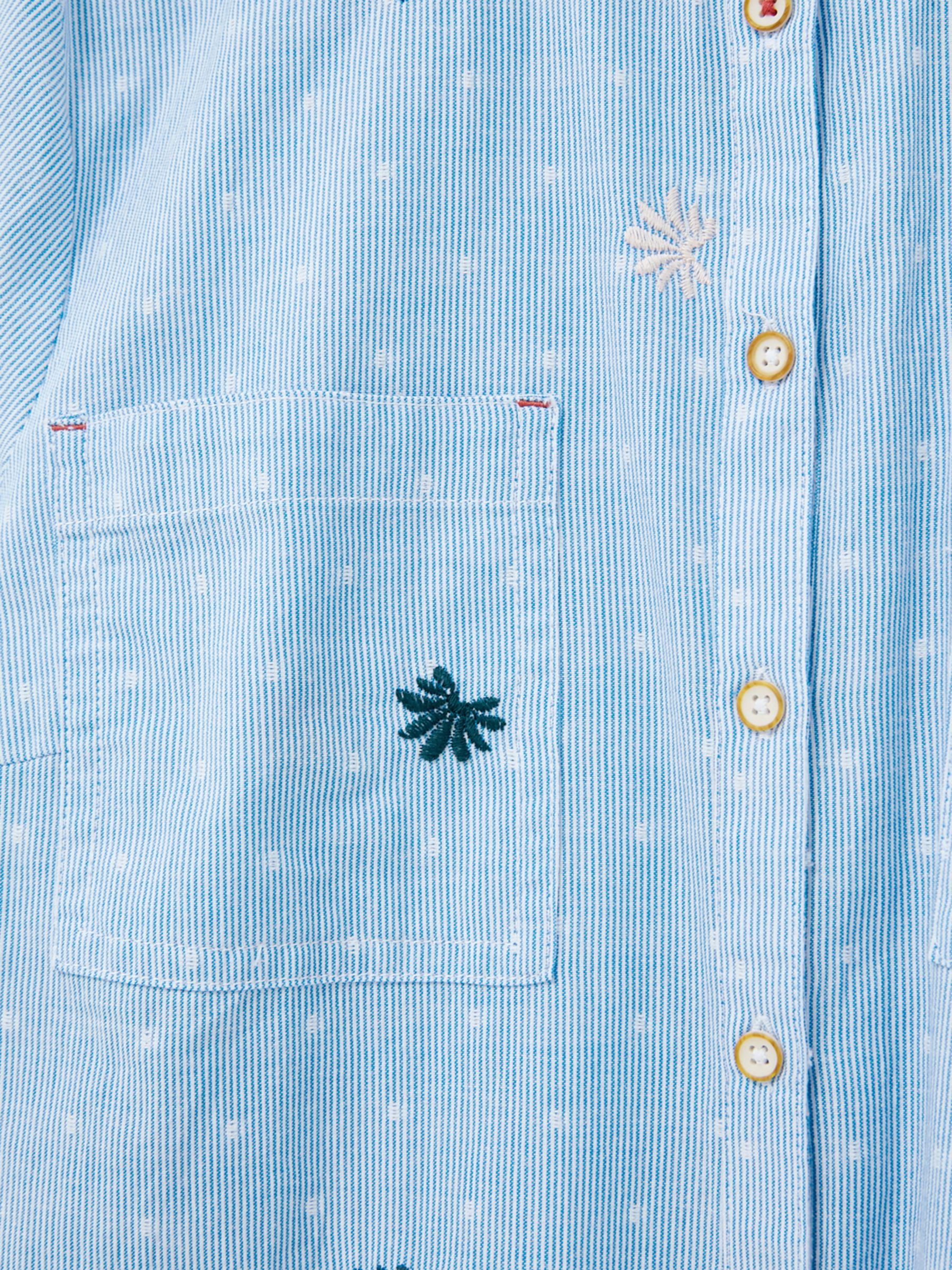 Buy White Stuff Sophie Embroidered Shirt, Blue/Multi Online at johnlewis.com