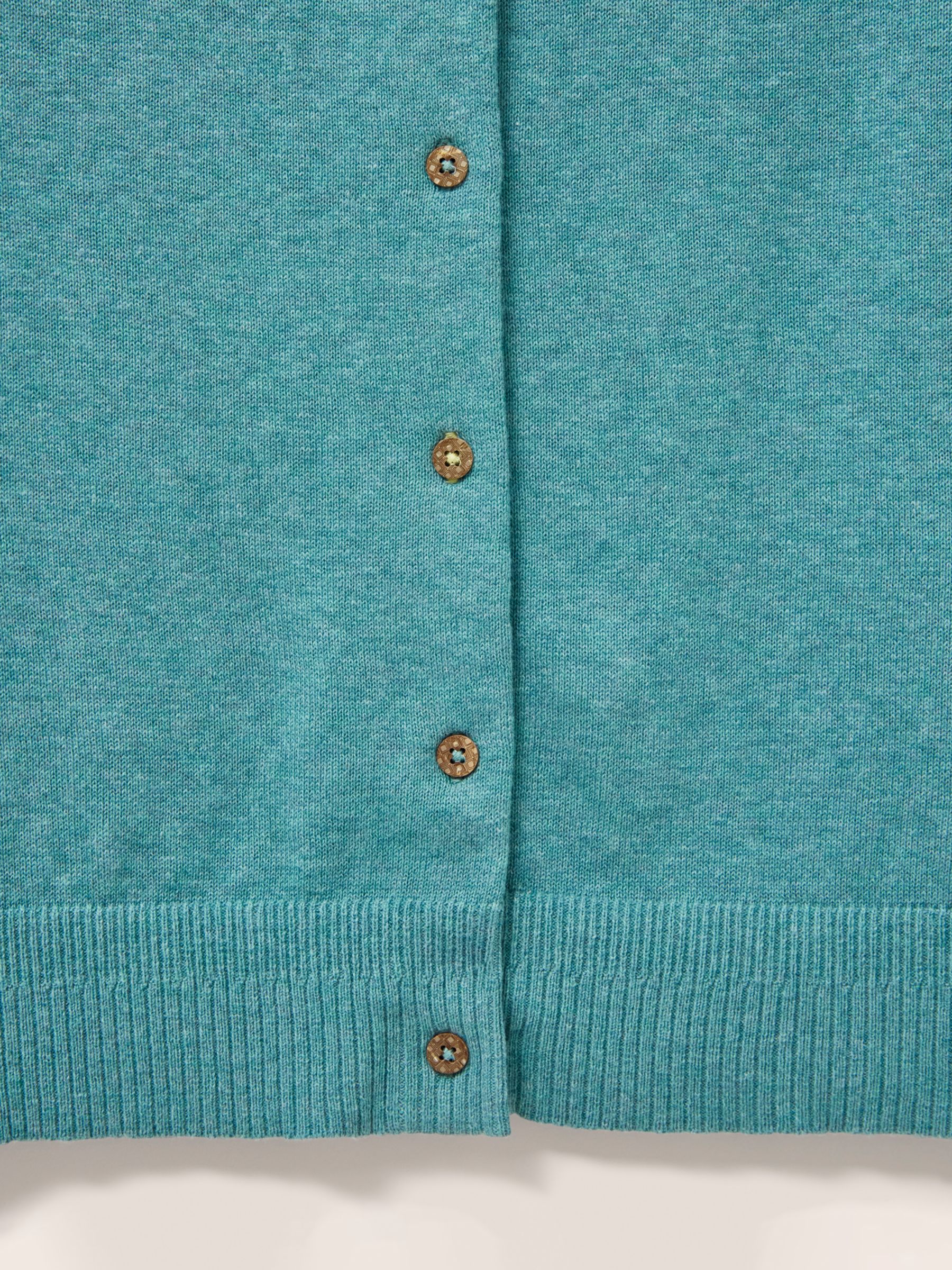 White Stuff Lulu Organic Cotton Cardigan, Mid Teal, 6