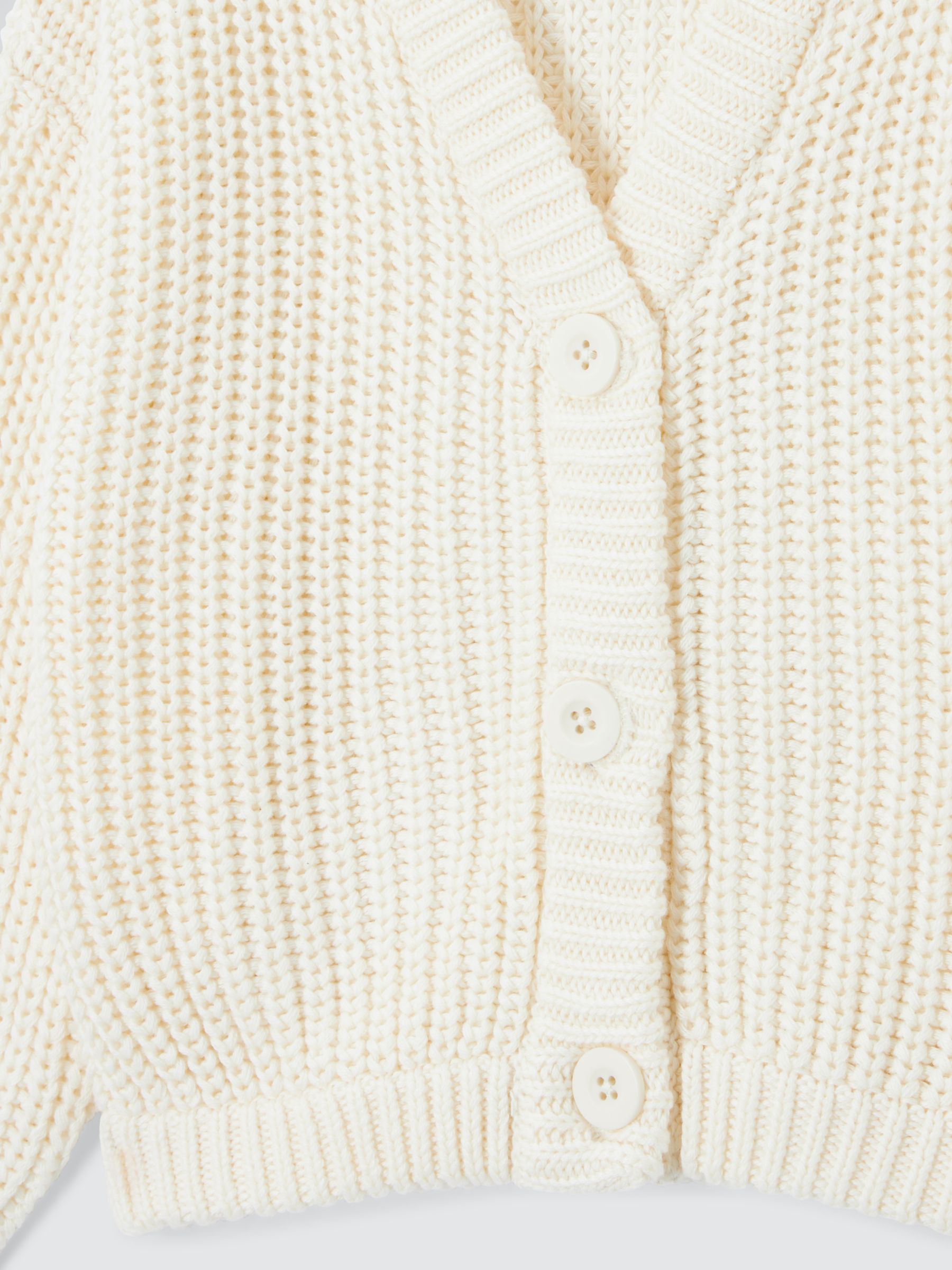 John Lewis ANYDAY Kids' Chunky Knit Cardigan, Off White, 9 years